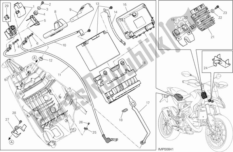 Todas las partes para Soporte De La Batería de Ducati Hypermotard SP USA 821 2013